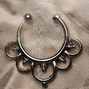 No11-  Fake 10mm Septum Ring - new, repackaged, silver color